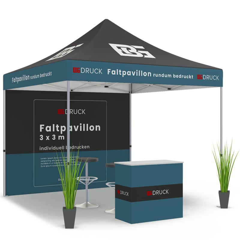 Faltpavillon 3 x 3 m, individuell bedruckt, inkl. Tasche Faltpavillon 3 x 3 m, individuell bedruckt, inkl. Tasche
