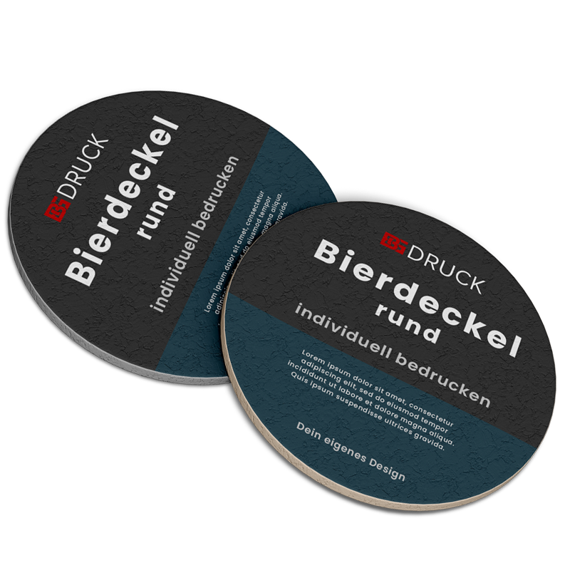 Bierdeckel rund, 4/4-farbig beidseitig bedruckt Bierdeckel rund, 4/4-farbig beidseitig bedruckt